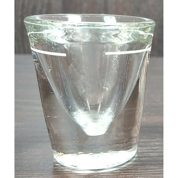 Vintage Heavy Glass Bottom Small Tequila Vodka Drinkware And Barware Shot Glass - Picture 1 of 8